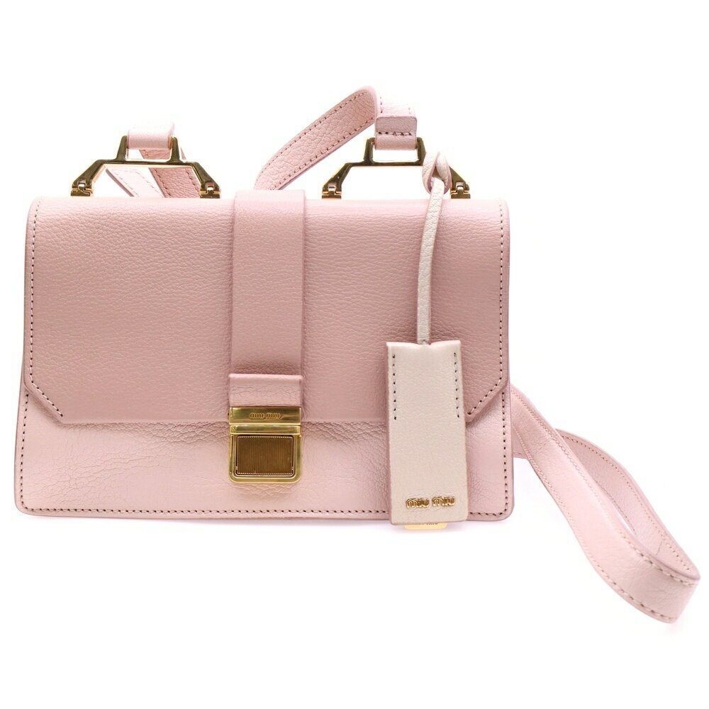 Miu Miu Madras Shoulder Bag Pink Leather